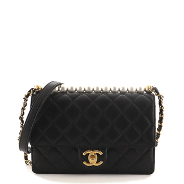 Chanel Chic Pearls Flap Bag Quilted Lambskin Small
