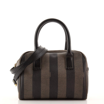 Fendi Vintage Pequin Convertible Boston Bag Coated Canvas Medium