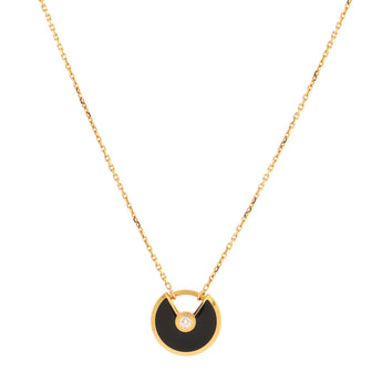 Cartier Amulette de Cartier Pendant Necklace 18K Pink Gold with Onyx and Diamond XS