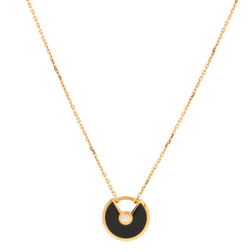 Cartier Amulette de Cartier Pendant Necklace 18K Pink Gold with Onyx and Diamond XS