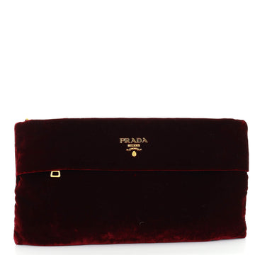 Prada Fold Over Clutch Velvet