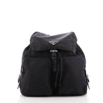 Prada Double Front Pocket Backpack Tessuto Medium