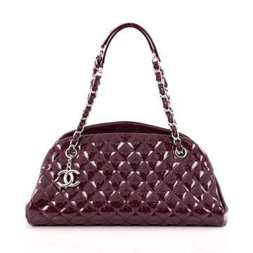 Chanel Just Mademoiselle Handbag Quilted Patent Medium