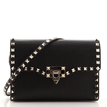 Valentino Rockstud Flip Lock Flap Bag Leather Medium