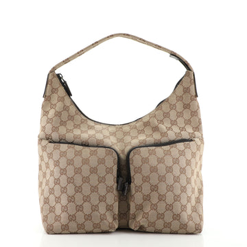 Gucci Double Pocket Zip Hobo GG Canvas Medium