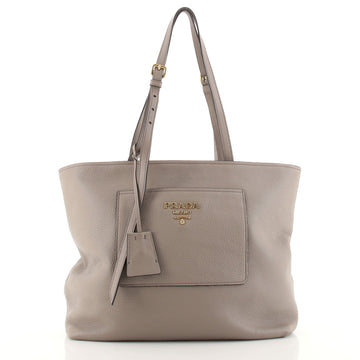 Prada Front Pocket Shopping Tote Vitello Daino Medium