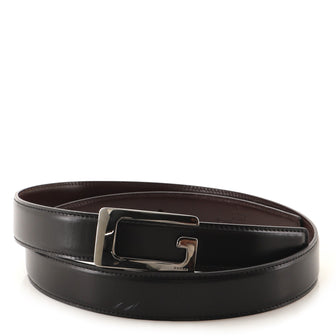 Gucci G Buckle Belt Leather Thin