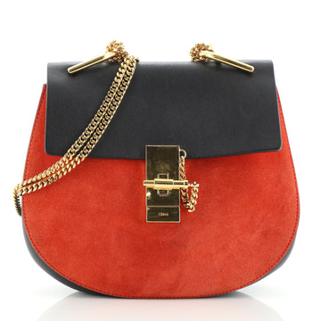Chloe Drew Crossbody Bag Leather and Suede Small