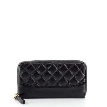 Chanel Gabrielle Zip Around Wallet Quilted Aged Calfskin Small