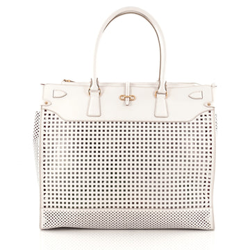 Salvatore Ferragamo Briana Tote Perforated Leather XL