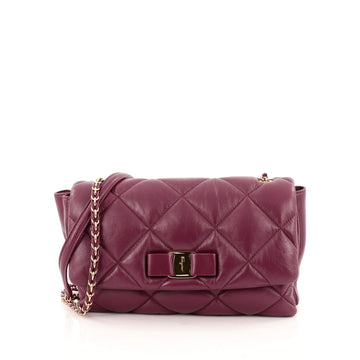 Salvatore Ferragamo Ginny Crossbody Bag Quilted Leather Medium