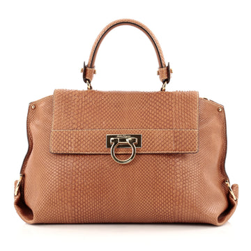 Salvatore Ferragamo Sofia Satchel Python Medium