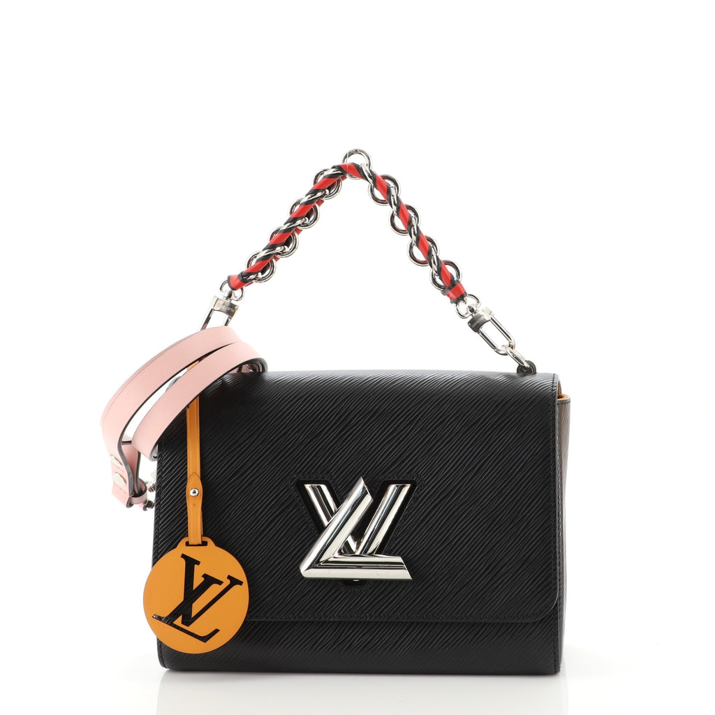 Louis Vuitton Black Epi Leather Twist MM Shoulder Bag Braided