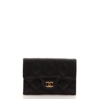 Chanel Classic Flap Card Case Quilted Caviar