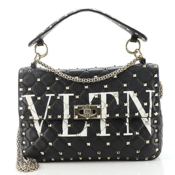 Valentino VLTN Rockstud Spike Flap Bag Quilted Leather Medium