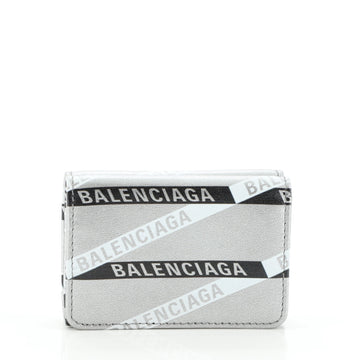 Balenciaga Everyday Trifold Wallet Printed Leather Mini