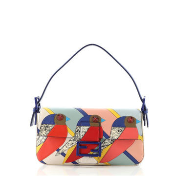 Fendi Bird Baguette Bag Patchwork Leather