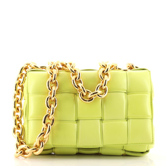 Bottega Veneta Cassette Chain Crossbody Bag Padded Maxi Intrecciato Leather