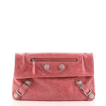 Balenciaga Classic Studs Envelope Clutch Leather
