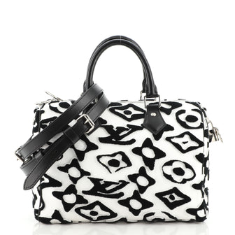 Louis Vuitton Speedy Bandouliere Bag Limited Edition Urs Fischer Tufted Monogram Canvas 25