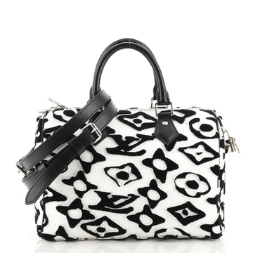 Louis Vuitton Speedy Bandouliere Bag Limited Edition Urs Fischer Tufted Monogram Canvas 25