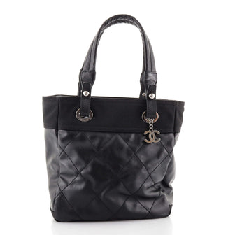 Chanel Biarritz Tote Quilted Coated Canvas Small