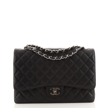 Chanel Classic Double Flap Bag Quilted Caviar Maxi