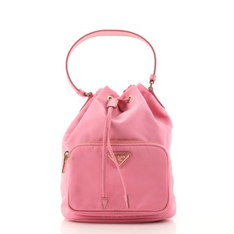 Prada Drawstring Bucket Bag Tessuto Small