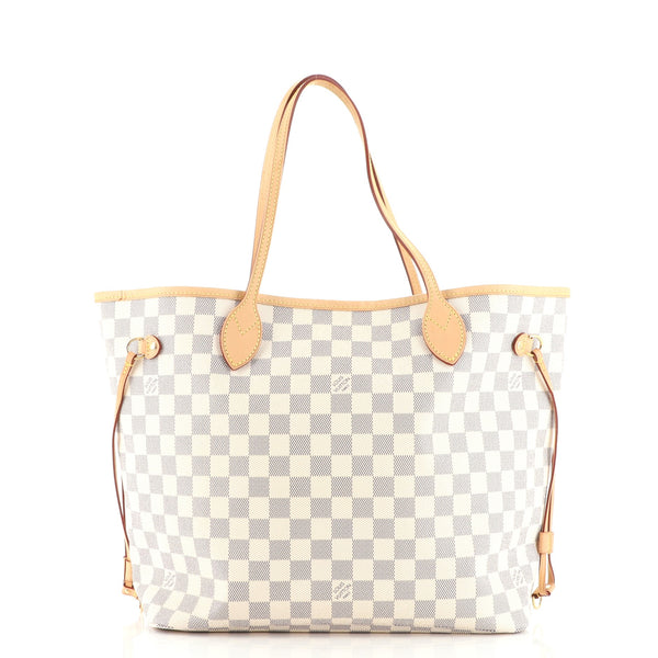 Louis Vuitton Neverfull NM Tote Damier with Braided Detail MM White 1442932