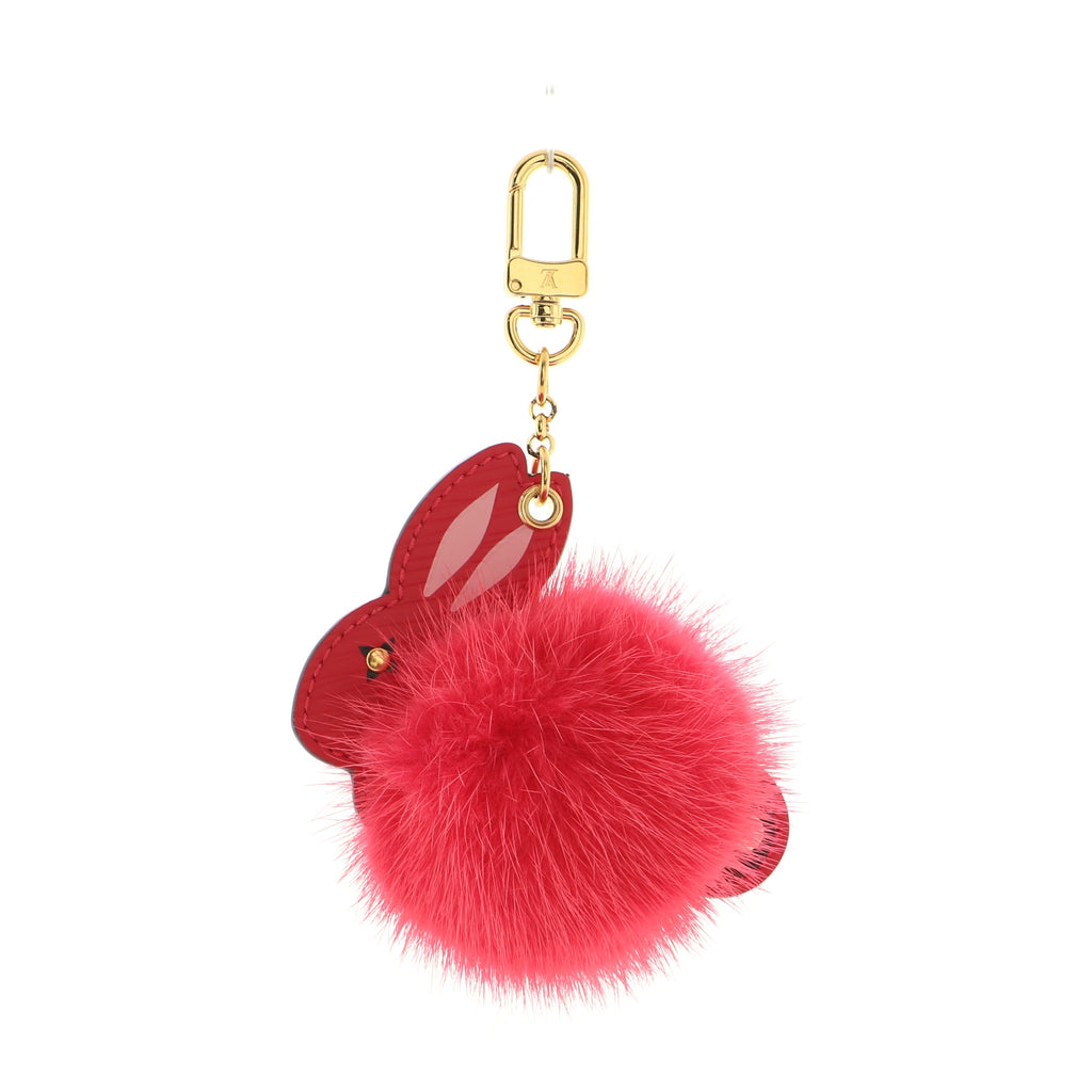 Louis Vuitton Rabbit Bag Charm Epi Leather and Fur Pink 1169993
