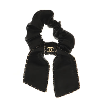 Chanel Chain Around CC Bow Hair Tie Lambskin