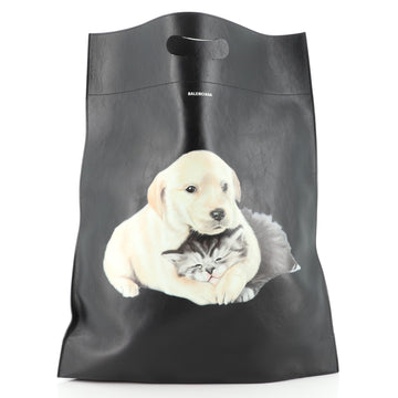 Balenciaga Market Fold Over Tote Printed Leather Large