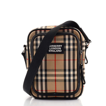 Burberry Freddie Camera Crossbody Bag Vintage Check Canvas