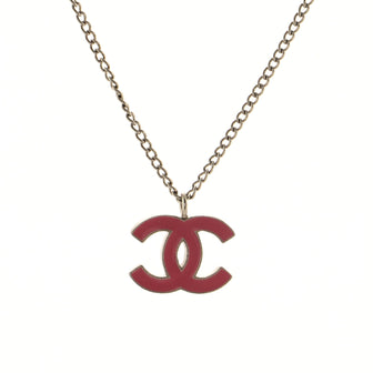 Chanel CC Pendant Necklace Metal with Enamel