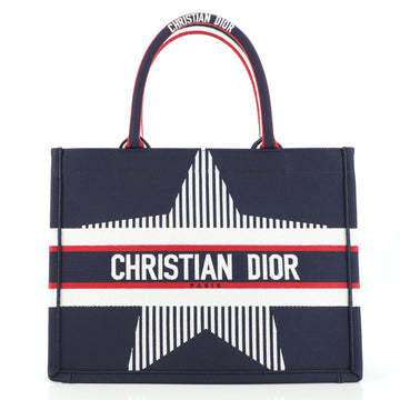 Christian Dior Dioralps Book Tote Embroidered Canvas Small