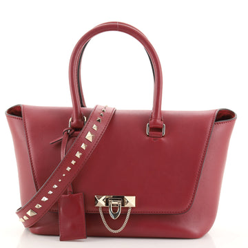 Valentino Demilune Flap Satchel Leather Small