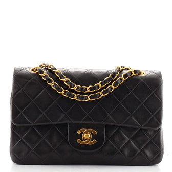 Chanel Vintage Classic Double Flap Bag Quilted Lambskin Small