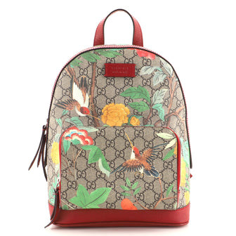 Gucci Zip Pocket Backpack Tian Print GG Coated Canvas Small