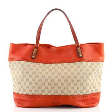 Gucci Laidback Crafty Tote GG Canvas and Leather Large