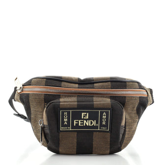 Fendi Front Pocket Waist Bag Pequin Canvas