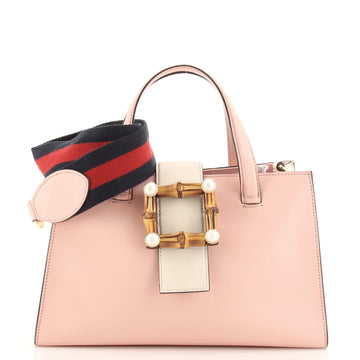 Gucci Bamboo Buckle Tote Leather Small