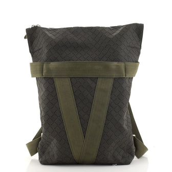 Bottega Veneta Fold-Over Backpack Intrecciato Effect Rubber