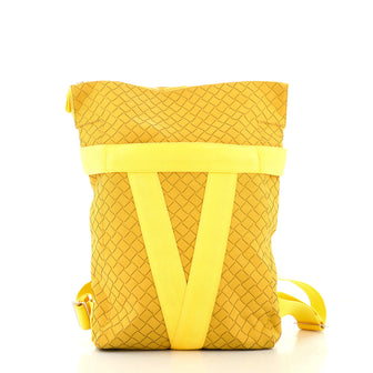 Bottega Veneta Fold-Over Backpack Intrecciato Effect Rubber