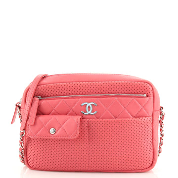 Multi-Pocket Camera Bag Perforated Lambskin