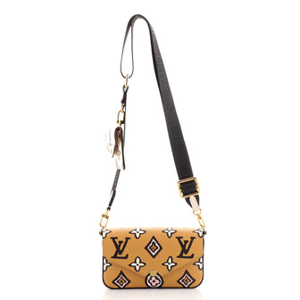 Louis Vuitton Felicie Strap and Go Handbag Wild at Heart Monogram