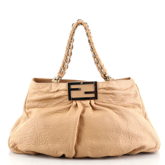 Fendi Mia Tote Pebbled Leather Large