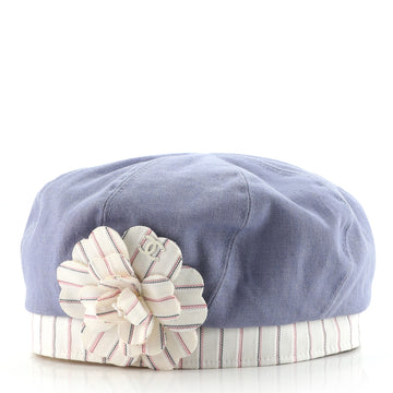 Chanel Cc Camellia Beret Cotton