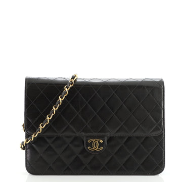 Chanel Vintage Clutch with Chain Quilted Leather Medium
