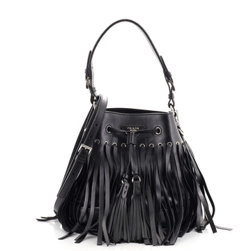 Prada Fringe Bucket Bag Soft Calf Small