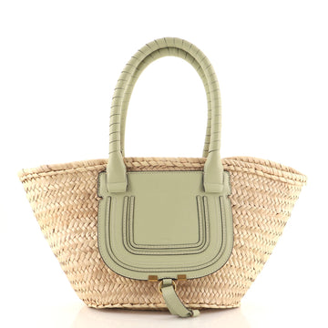 Chloe Marcie Basket Bag Raffia and Leather Medium